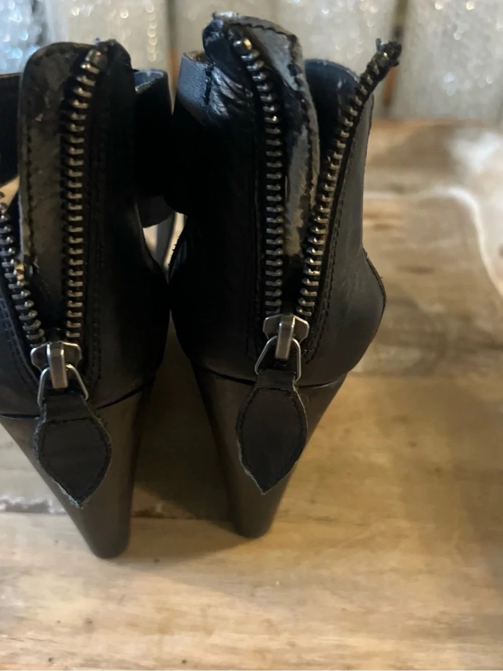 Steve Madden Black Crisscross Open-Toe Heels